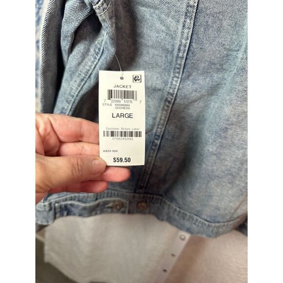 Women's Style & Co Denim Jean Jacket, L, Blue - Picture 6 of 9